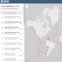 Онлайн карты с мониторингом сейсмической активности земли Карта последних землетрясений в мире